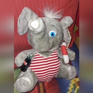 Coca Cola Lifesaver Plush Elephant 1993 Vintage